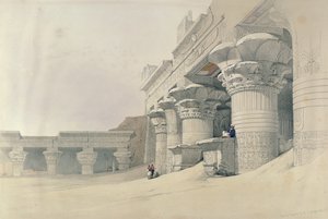 Chrám Horus, Edfu, z „Egypt a Núbie“, vyrytý Louis Haghe (1806-85), vydáno v Londýně, 1838