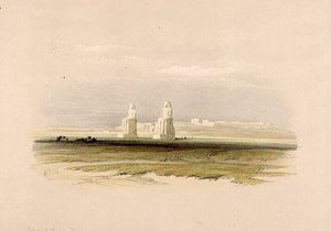 Memnonovy kolosy, z "Egypt a Núbie", Vol.1 (litho) od David Roberts