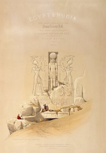 Vchod do velkého chrámu v Abú Simble v Núbii, titulní strana I. dílu knihy "Egypt and Nubia", rytina Louise Hagheho (1806-1985), vydaná v Londýně roku 1846. od David Roberts
