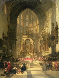 Hlavní oltář kostela sv. Giovanni e Paolo, Benátky (akvarel na papíře) od David Roberts