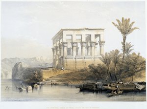 Hypaethral chrám ve Philae, nazývaný Postel faraóna - ve „Svaté zemi“, Londýn 1849 od David Roberts
