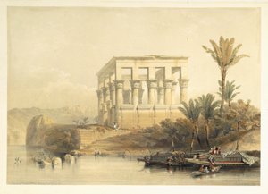 Hypaethral Temple ve Philae, nazvaný Bed of Pharaoh, deska 65 ze svazku II 