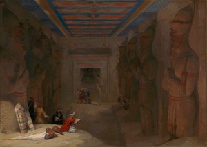 Hypostylová síň Velkého chrámu v Abu Simbel, Egypt od David Roberts