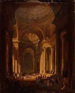 Interiér katedrály sv. Genevieve v Paříži od David Roberts