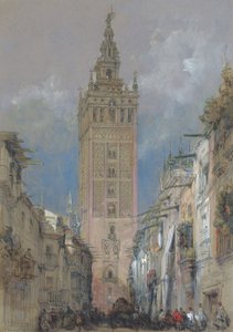 Maurská věž v Seville, zvaná Giralda, Španělsko od David Roberts