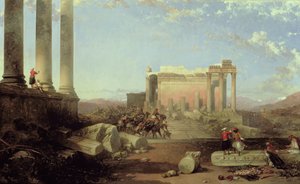 Ruiny chrámu Slunce v Baalbecu, 1861