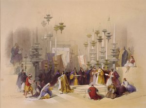 Kámen Unction u Svatého hrobu, Jeruzalém od David Roberts