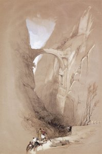 Triumfální oblouk protínající rokli vedoucí do Petry, 1839 od David Roberts