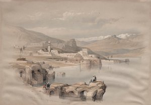 Tiberias, ze zdí, Bezpečnost na dálku, 1839. od David Roberts