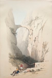Triumfální oblouk přes rokli vedoucí do Petry od David Roberts