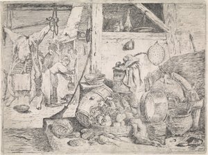 interiér kuchyně od David Teniers (II) (attributed to)