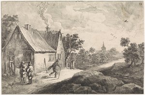 Selská vesnička s postavami od David Teniers (II)
