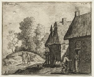 Rolník mluví se ženou. od David Teniers the Elder