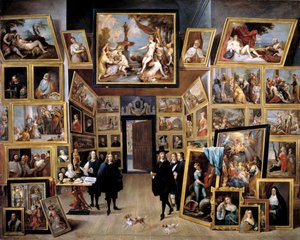 Arcivévoda Leopold Wilhelm ve své galerii v Bruselu, 1647-1651 od David Teniers the Younger