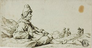 Muž odpočívající v krajině od David Teniers the Younger