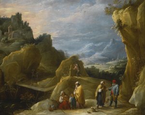 Horská krajina s cikánskou věštkyní od David Teniers the Younger