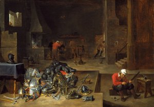 Zbrojářský obchod od David Teniers the Younger