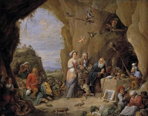 Pokušení svatého Antonína, polovina 17. století. od David Teniers the Younger