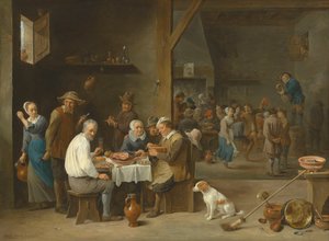 Večeře se šunkou od David Teniers the Younger