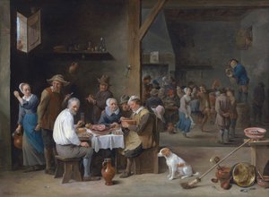Večeře se šunkou od David Teniers the Younger