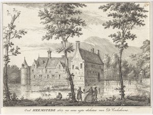 Pohled na Old Heemstede Oud Heemstede 1607. podle náčrtu egte od D. Vinkeboonse (název na objektu)