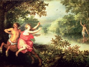 Hercules, Deianeira a kentaur Nessus, 1612 (panel)
