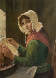 Mladá žena Krajkařství, konec 19.-začátek 20. století od David W. Haddon