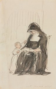 Jeptiška Čtení dítěti od David Wilkie