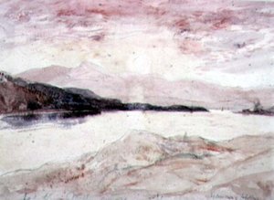 Loch Aline, Argyllshire: Pohled ze severu na ostrov Mull (wc na papíře) od David Young Cameron
