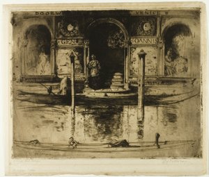 The Palace Doorway, deska 22 ze severoitalského souboru od David Young Cameron