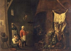 Interiér venkovského domu, asi 1640 (olej na plátně) od David the Elder Teniers