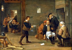 Skupina mužů se vyhřívá před komínem. Obraz Davida Tenierse dit Le Jeune (1610 - 1690) Milán, Museo del castello. od David Teniers the Younger