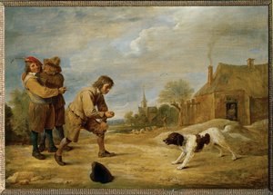 Farmářský chlapec se psem od David the Younger Teniers