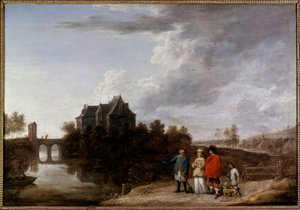 Zámek Teniers v Percku Malba Davida Tenierse II mladšího (1610-1690) 17. stol. od David Teniers the Younger