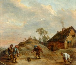 Muži Hrají Na Mísy od David Teniers the Younger