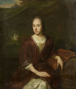 Portrét Margarethy Nelis (1652-17050, druhá manželka Casparus Commelin). od David van der Plas
