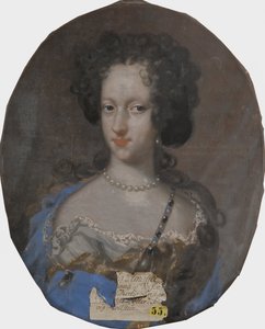 Sophie Amalie ze Schleswig Holstein Gottorp, princesse dano norvegienne - Portrét princezny Sophie Amalie z Holstein-Gottorp (1670-1710), vévodkyně z Brunswick-Lueneburgu, od Kraffta, Davida, von (1655-1724). Olej na plátně. Rozměr: 69 x 56 cm. národním od David von Krafft