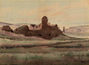 Zřícenina Pueblo Bonito, Chaco Canyon, Nové Mexiko