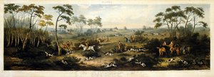 Lov na lišku, deska 1, ryl Thomas Sutherland (1785-1838) 1817 (barevně lito)