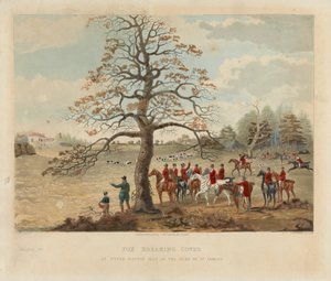[Fox-hunting] sada čtyř: (2) Fox Breaking Cover / Upper Gatton Seat of Duke of St. Alban