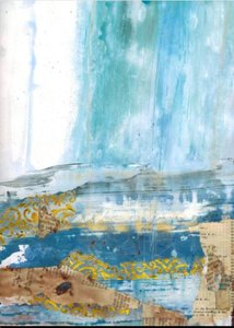 Abstrakt: Ocean Gold od Deb Chaney