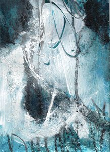 Mlhavá modrá – abstraktní