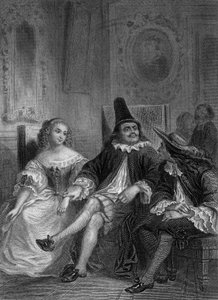 Zahrajte si hru Doktor sobě navzdory od Moliera: Delannoy podle kresby G. Staala (1870).