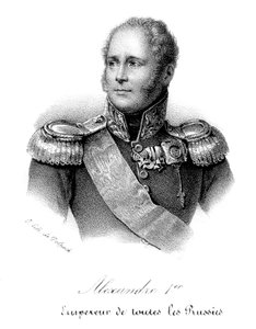 Alexander I 1777-1825, ruský car z roku 1801, ve vojenské uniformě, c1830