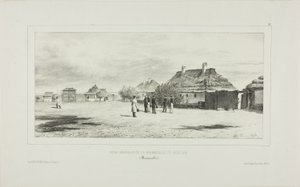 Nádvoří karanténního generála, Skoulani, Besarábie od Denis Auguste Marie Raffet