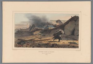 Ruiny, 1832 Ruiny v Bagne (název na objektu) Kresby vytvořené z přírody při obléhání Citadely v Antverpách od Raffeta (název série na objektu) od Denis Auguste Marie Raffet