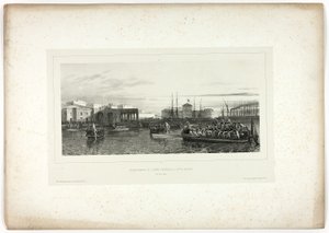 Vylodění francouzské armády v Civita-Vecchia, 25. dubna 1849, ze Suvenýrů Itálie: Expedice do Říma od Denis Auguste Marie Raffet