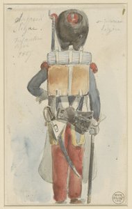 Uniformstudie Line sapper. Lehká pěchota 1827 (název na objektu) od Denis Auguste Marie Raffet