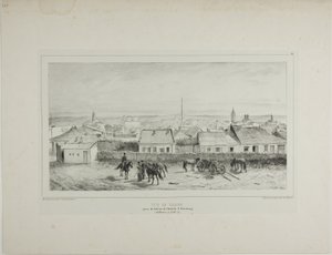 Pohled na Jasy z balkonu hotelu Petrohrad, Moldávie, 19. července 1837