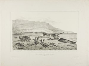 Pohled na vesnici a záliv Jalta, Krym, 15. srpna 1837 od Denis Auguste Marie Raffet